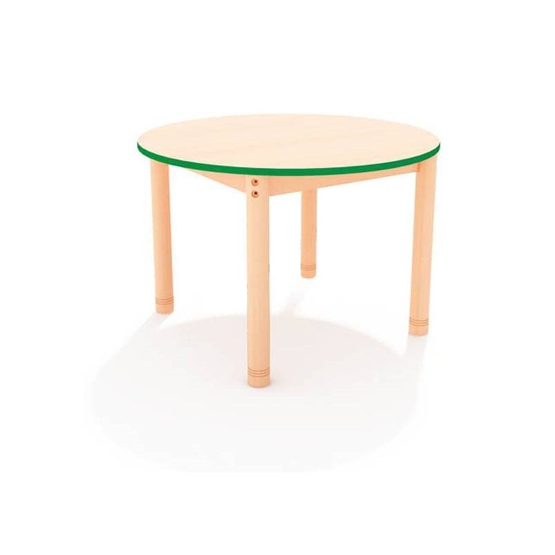 Stół okrągły z kolorowym obrzeżem